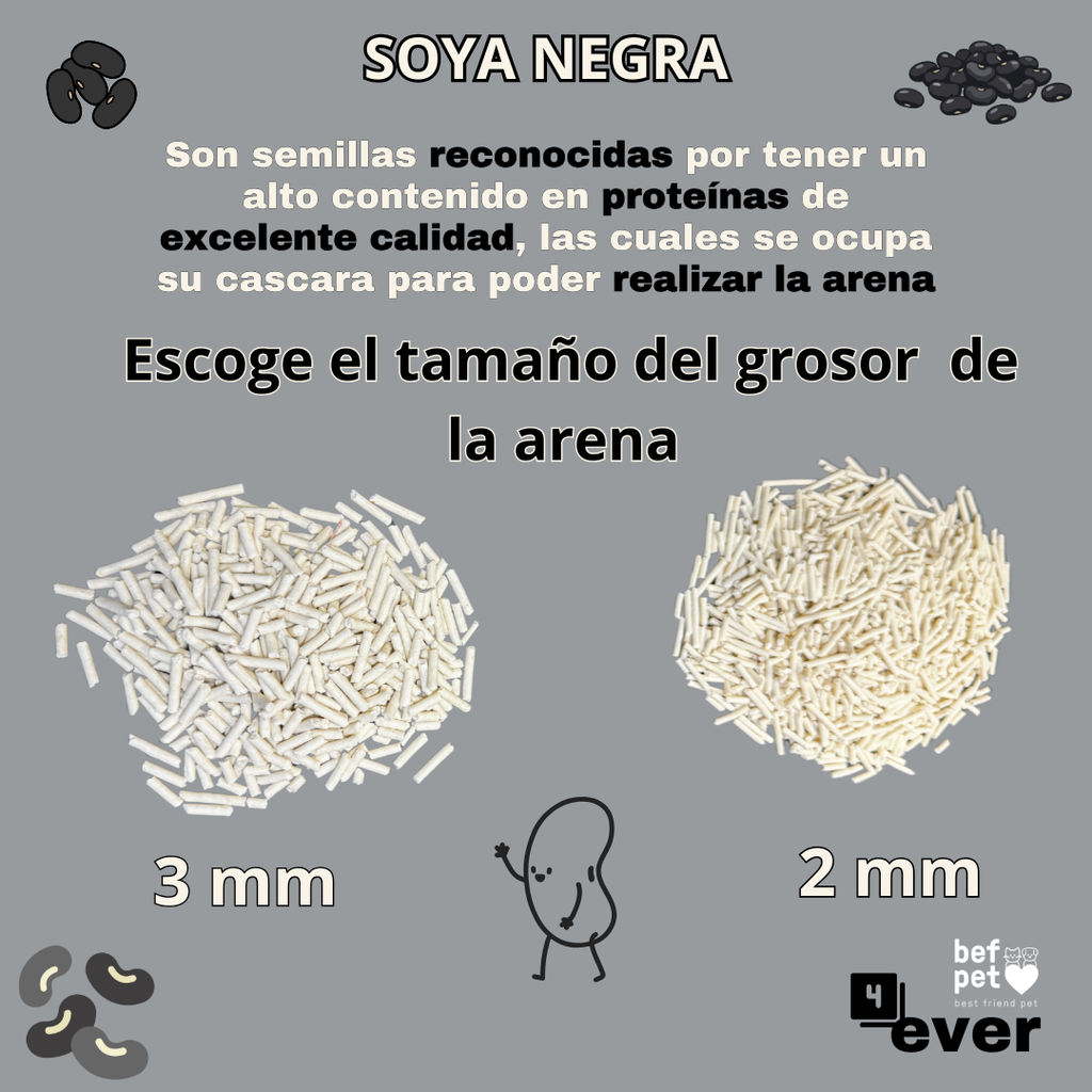 Arena para Gatos Befpet 4ever Tofu Pellets 2.0 mm 100% Biodegradable 2.5 kg