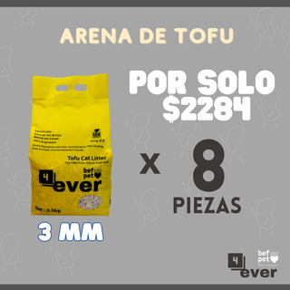 PROMO PACK 8 PIEZAS 3 MM DE ARENA DE TOFU BEFPET 4 EVER PROMO PACK