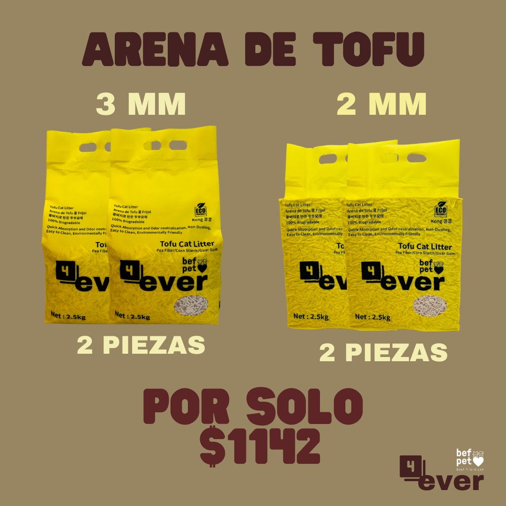 Arena para Gato Befpet 4 ever 4 piezas PROMO PACK
