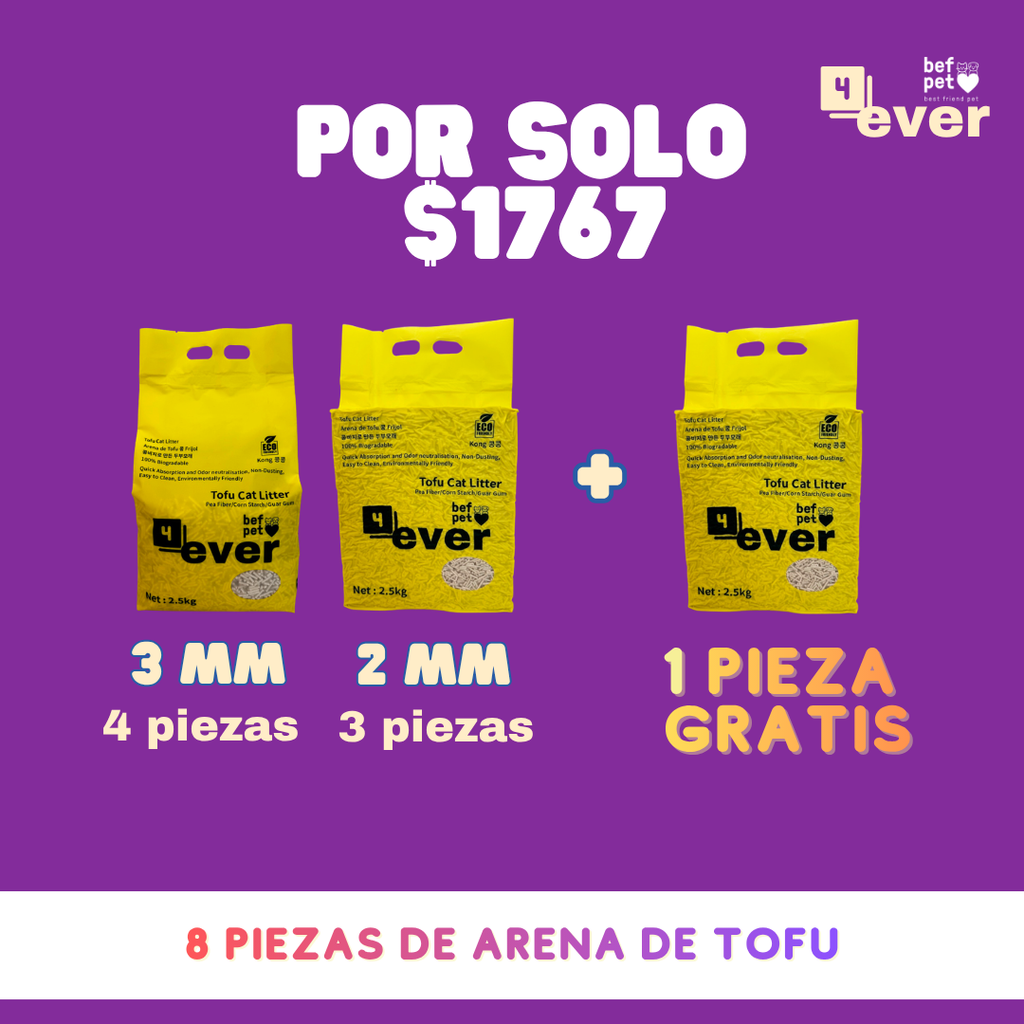 PROMO PACK 8 PIEZAS DE ARENA DE TOFU PROMO PACK