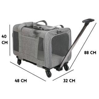 Transportadora para Mascotas, Carro Multifuncional con Ruedas, con Ventanas y Puertas para Mascotas pequeñas y medianas, para Perros y Gatos