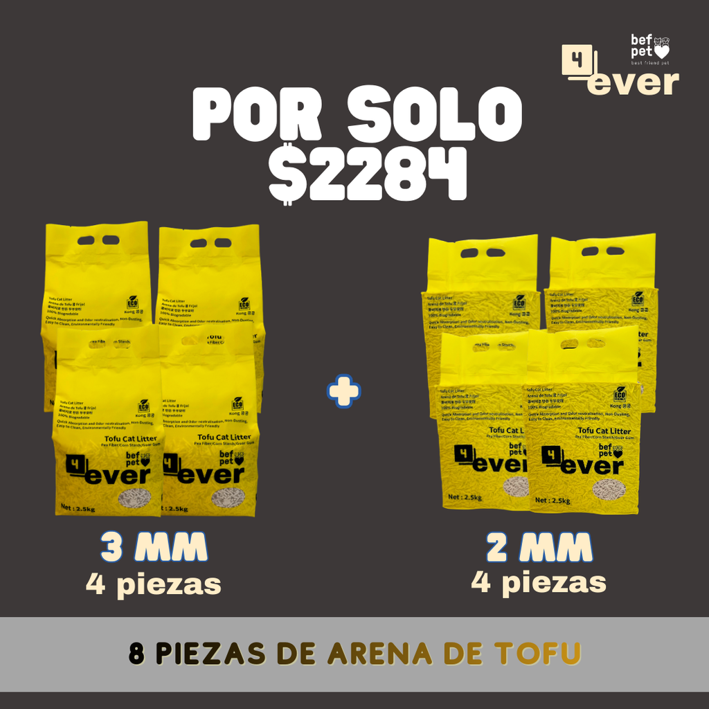 PROMO PACK 8 PIEZAS DE ARENA DE TOFU PROMO PACK