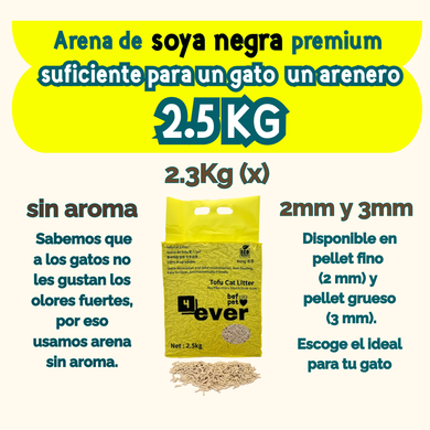 Arena para Gatos Befpet 4ever Tofu Pellets 3.0 mm 100% Biodegradable 2.5 kg