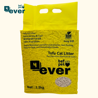 Arena para Gatos Befpet 4ever Tofu Pellets          2.0 mm 100% Biodegradable 2.5 kg