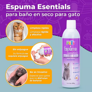 Espuma Para Baño En Seco Gatos