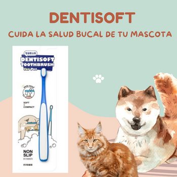 Dentisoft (Mediano) Cepillo dental para perros y gatos