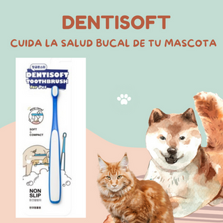 Dentisoft (Mediano) Cepillo dental para perros y gatos